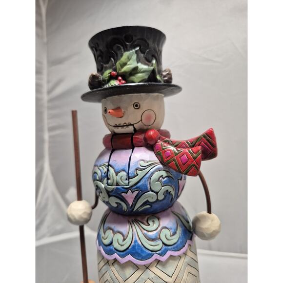 2010 Jim Shore Nutcracker Figurine "Nuts About Winter" Snowman W/ Broom 4020129 - Picture 2 of 11